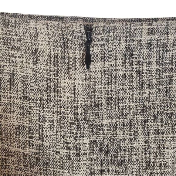 Ann Taylor LOFT Back Zip Flat Front Tweed Pencil Mini Skirt Taupe Brown Size 4 - Picture 7 of 11